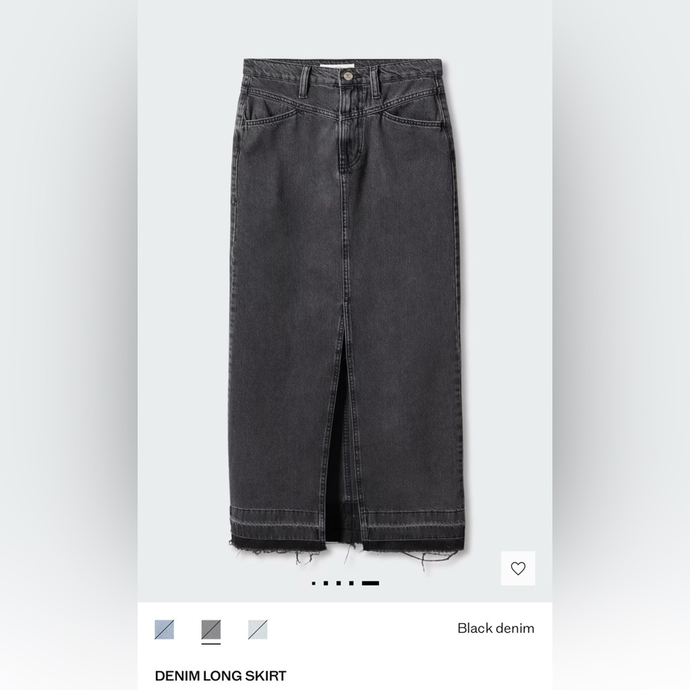 Black Denim Maxi Skirt